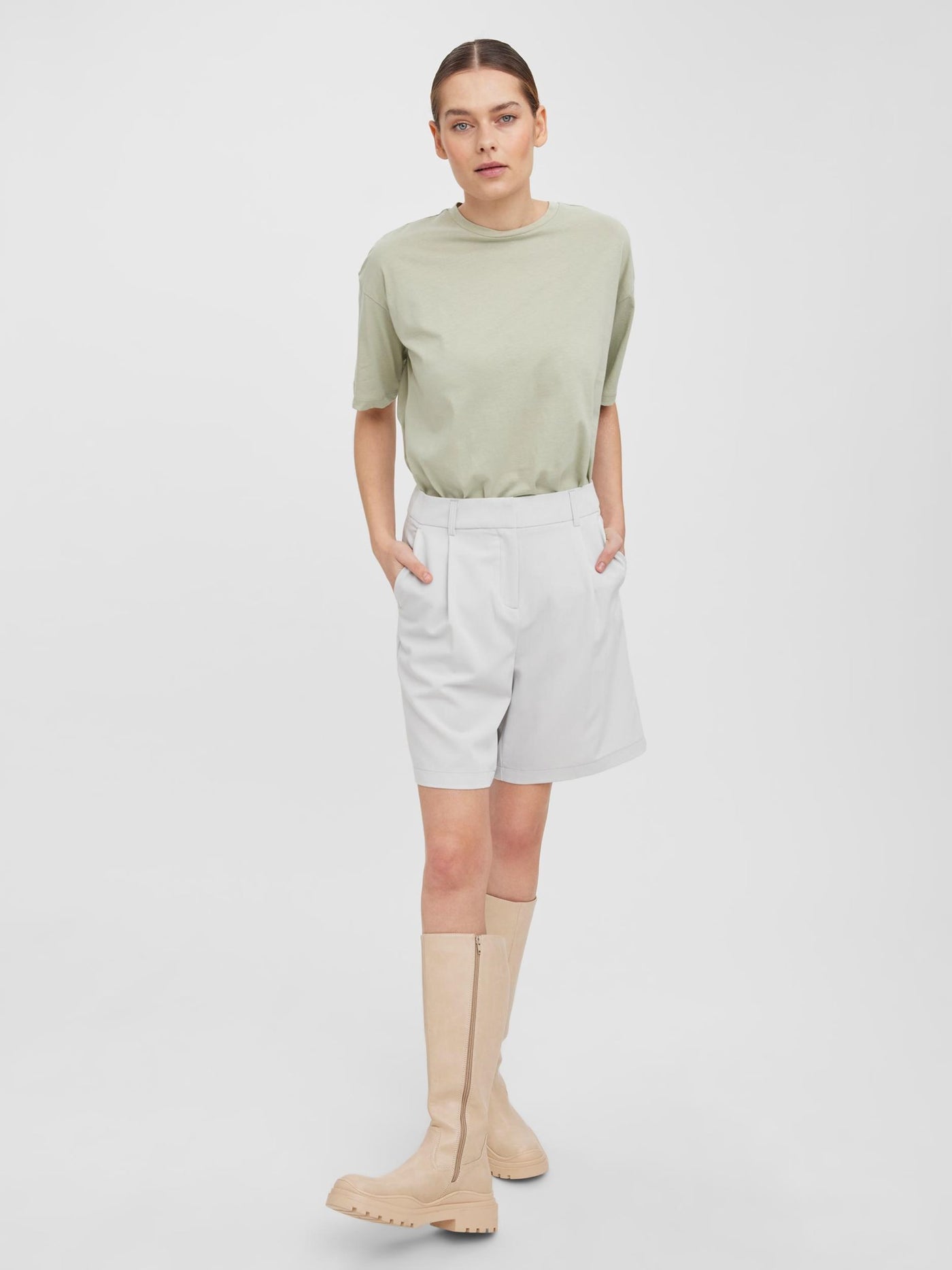 Zelda High Waist Loose Shorts - Gray - Vero Moda - Grey 5