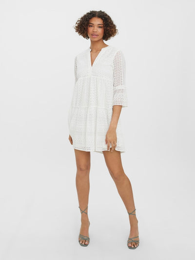 Honey Lace Tunic Dress - Snow White - Vero Moda - White 3