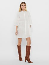 Load image into Gallery viewer, Sisi 3/4 Dress - Snow White - Vero Moda - White 4
