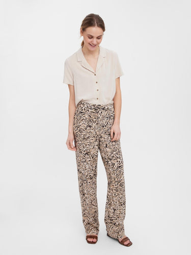 Easy Wide Pants - White Pepper - Vero Moda - Brown