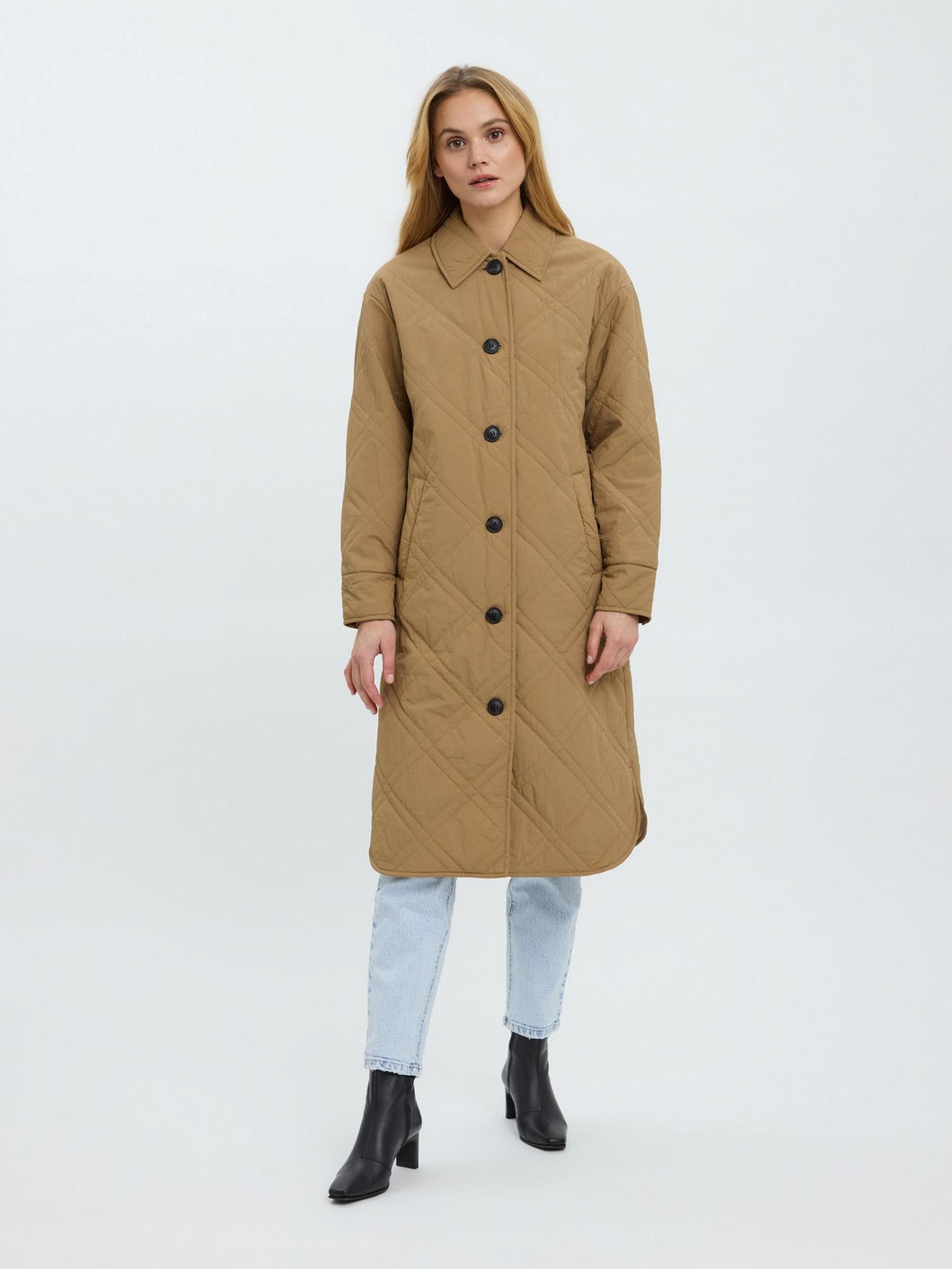 Ambere Merson Long Coat - Tigers Eye - Vero Moda - Khaki