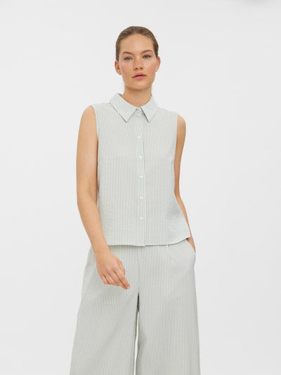 Oca Sleeveless Shirt - Sage - Vero Moda - Green