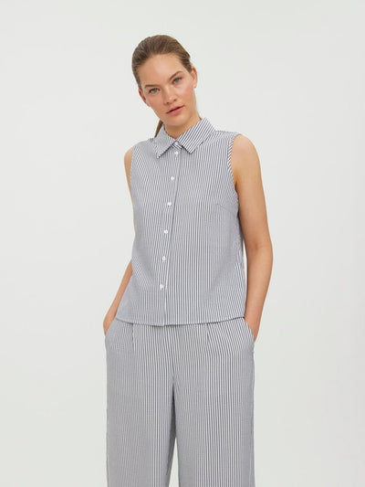 Oca Sleeveless Shirt - Navy Blazer - Vero Moda - Blue