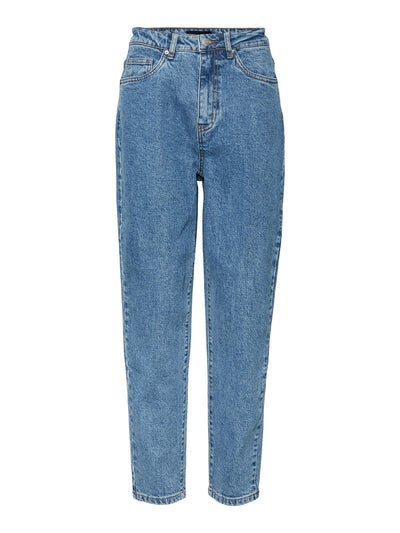 Zoe Mom Jeans - Medium Blue Denim - Vero Moda - White