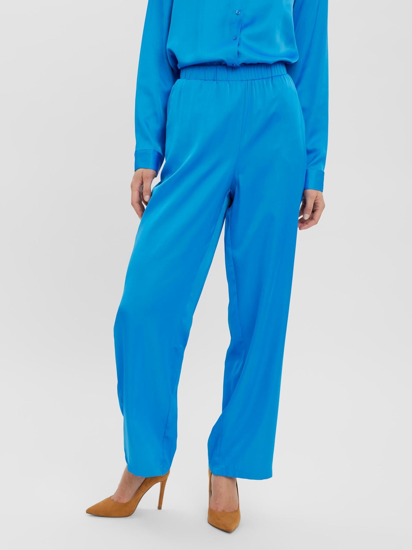 Natalia High-waist Pants - Blithe - Vero Moda - Blue