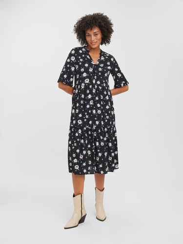 Easy 2/4 Calf Dress - Black - Vero Moda - Black