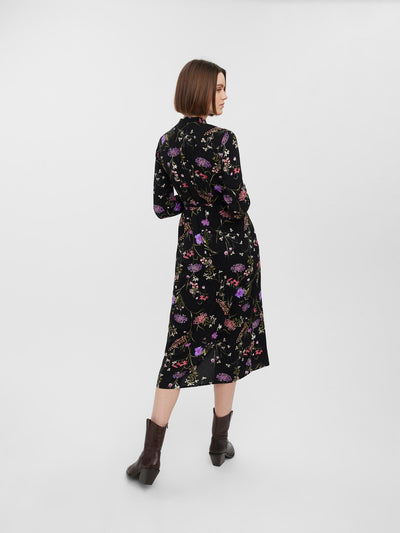 Easy Long Sleeve Shirt Dress - Purple - Vero Moda - Black 5