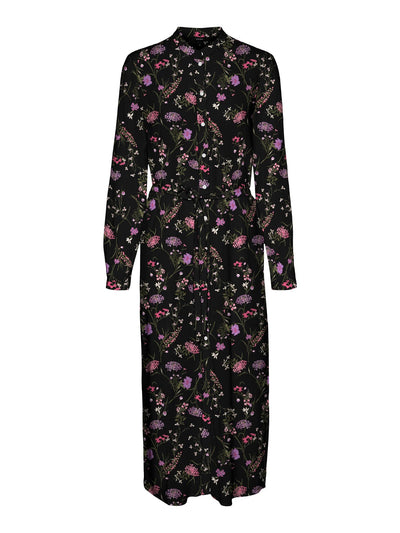 Easy Long Sleeve Shirt Dress - Purple - Vero Moda - Black 4