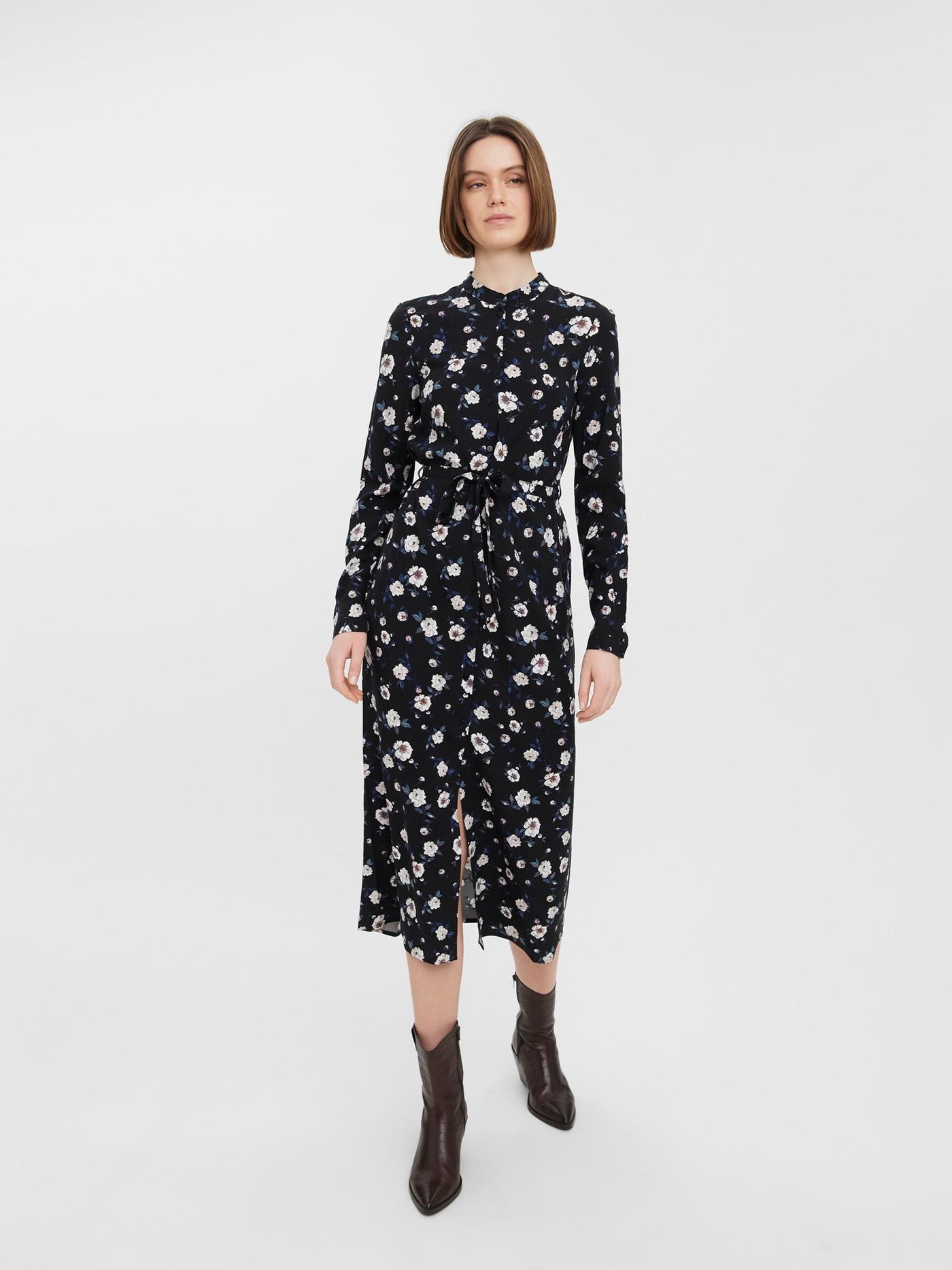 Easy Long Sleeve Shirt Dress - Black - Vero Moda - Black 5