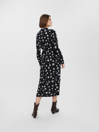 Easy Long Sleeve Shirt Dress - Black - Vero Moda - Black 4