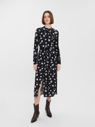 Easy Long Sleeve Shirt Dress - Black - Vero Moda - Black