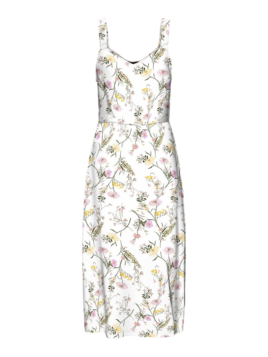 Easy Strap Calf Dress - Snow White Mille - Vero Moda - White