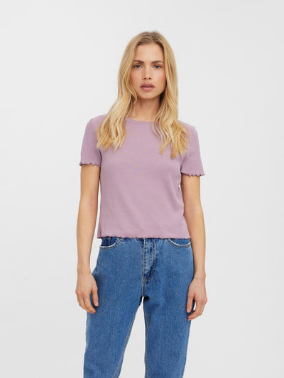 Vio Crop Top - Elderberry - Vero Moda - Purple