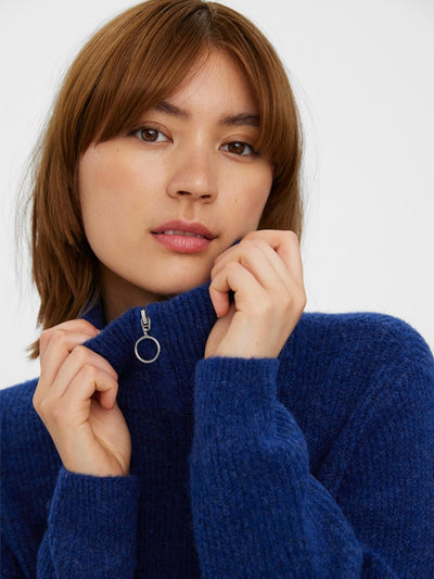 Plaza Zipper Knit - Sodalite Blue - Vero Moda - Blue 2