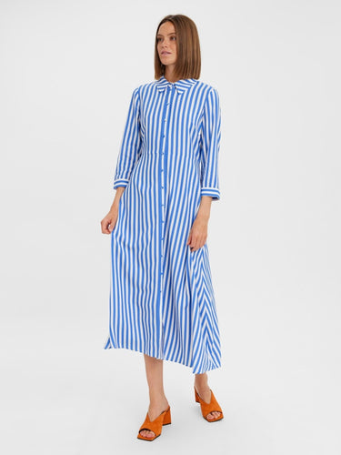 Elly 3/4 Shirt Dress - Regatta - Vero Moda - Blue