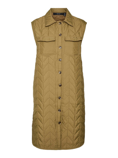 Magda Lang Quilted Vest - Lizard - Vero Moda - Green 2