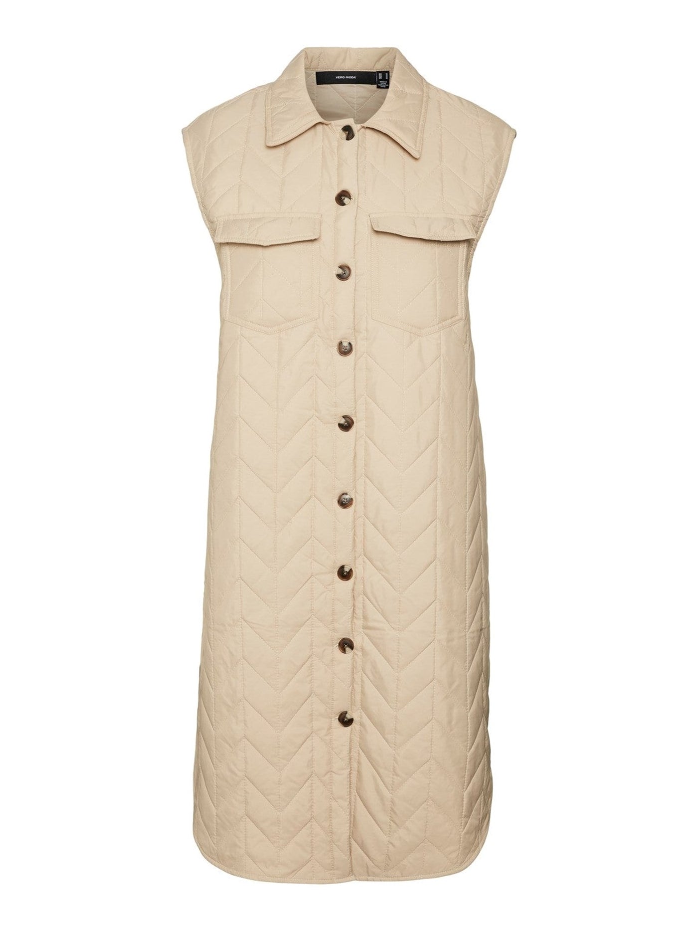 Magda Lang Quilted Vest - Nomad - Vero Moda - Khaki 3