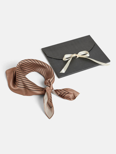 Diora Silk Scarf - Toasted Coconut - VILA - Brown