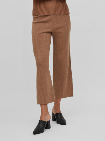 Kasley Flared Pants - Toasted Coconut - VILA - Brown