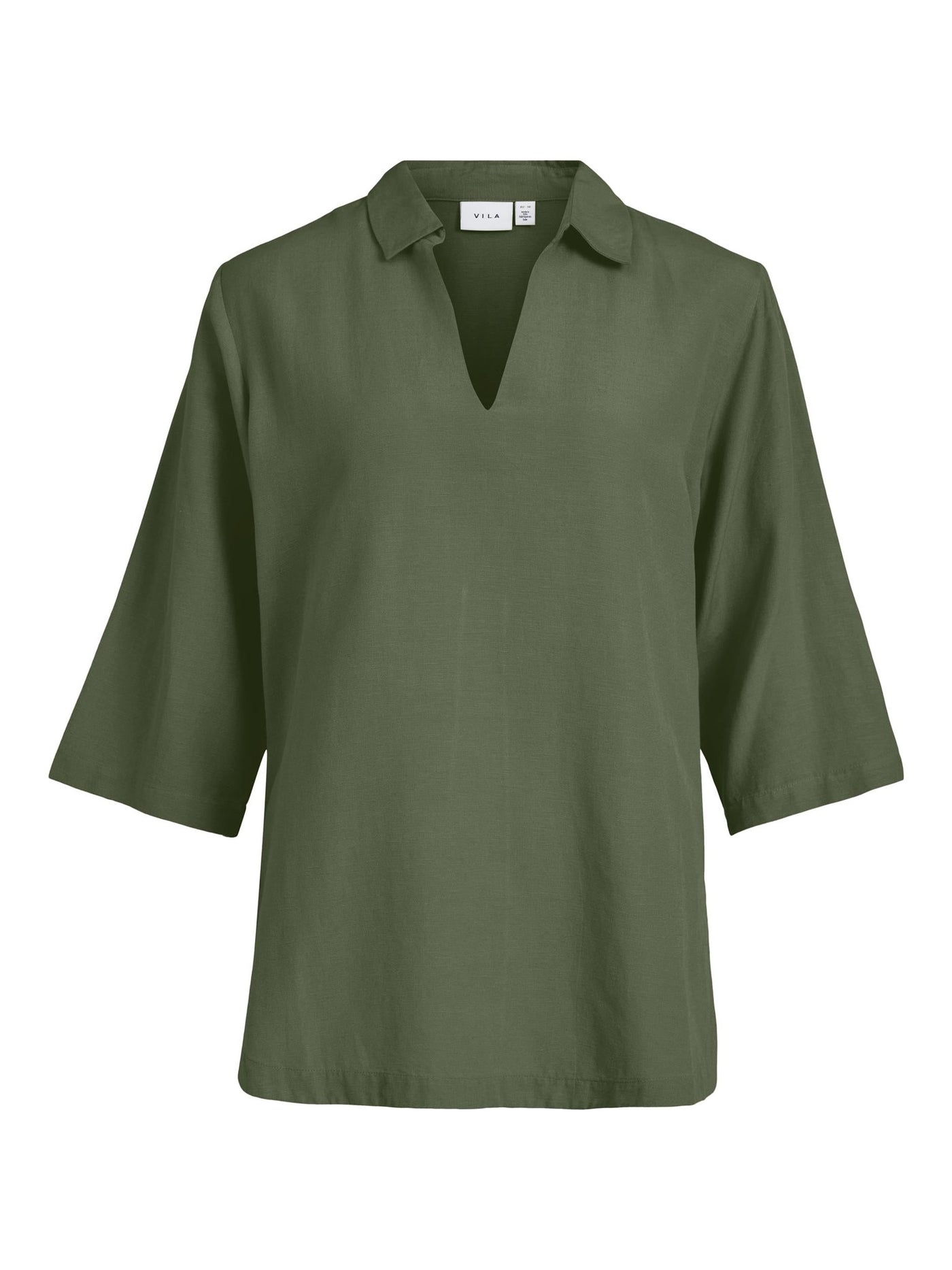 Prisilla V-Neck 3/4 Tunic - Four Leaf Clover - VILA - Green