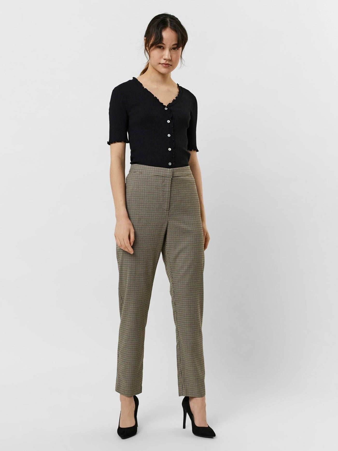 Jane Pants - Brown Checkered - Vero Moda - Brown 3