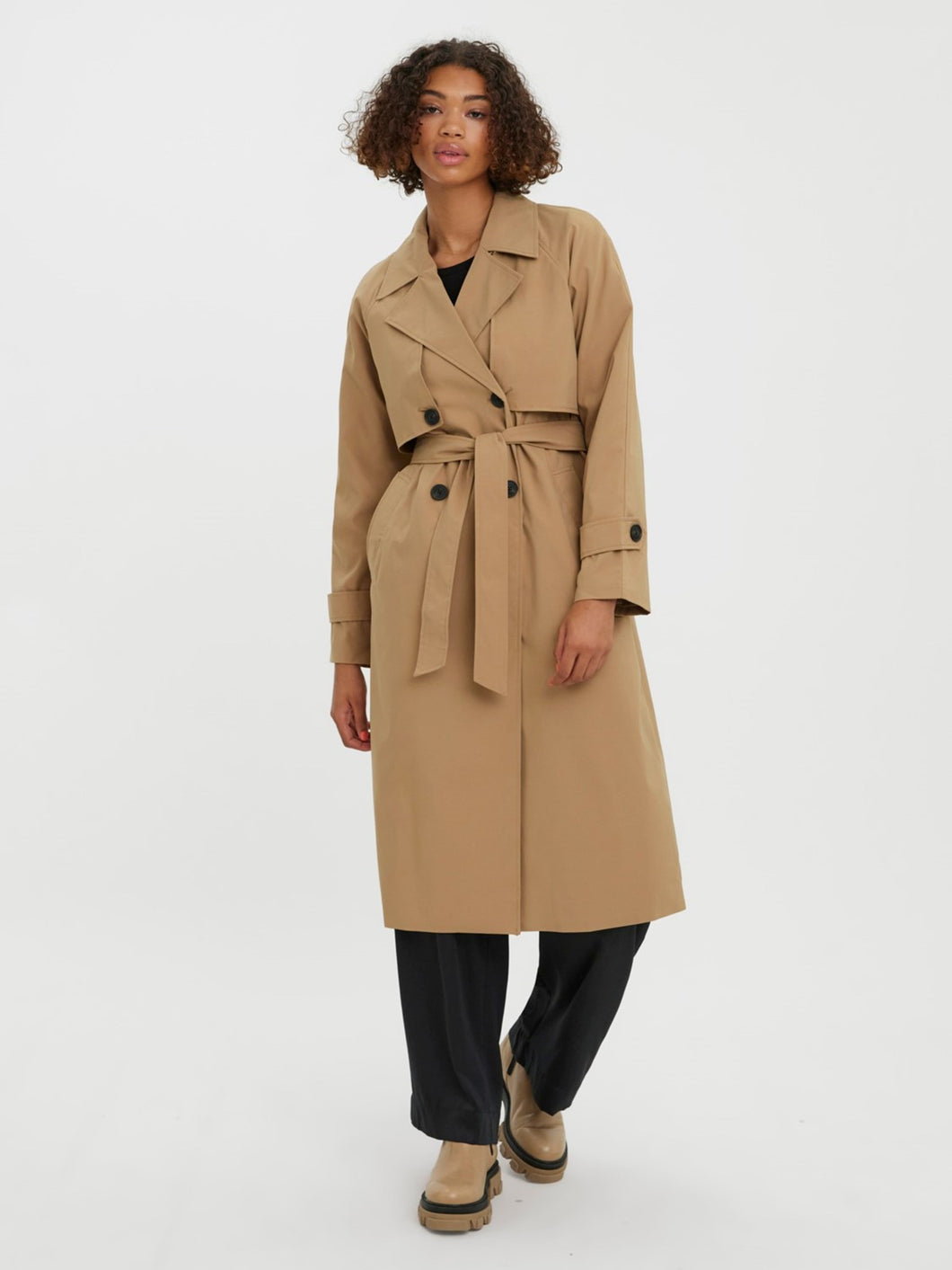 Tessa Long Trenchcoat - Tigers Eye - Vero Moda - Khaki