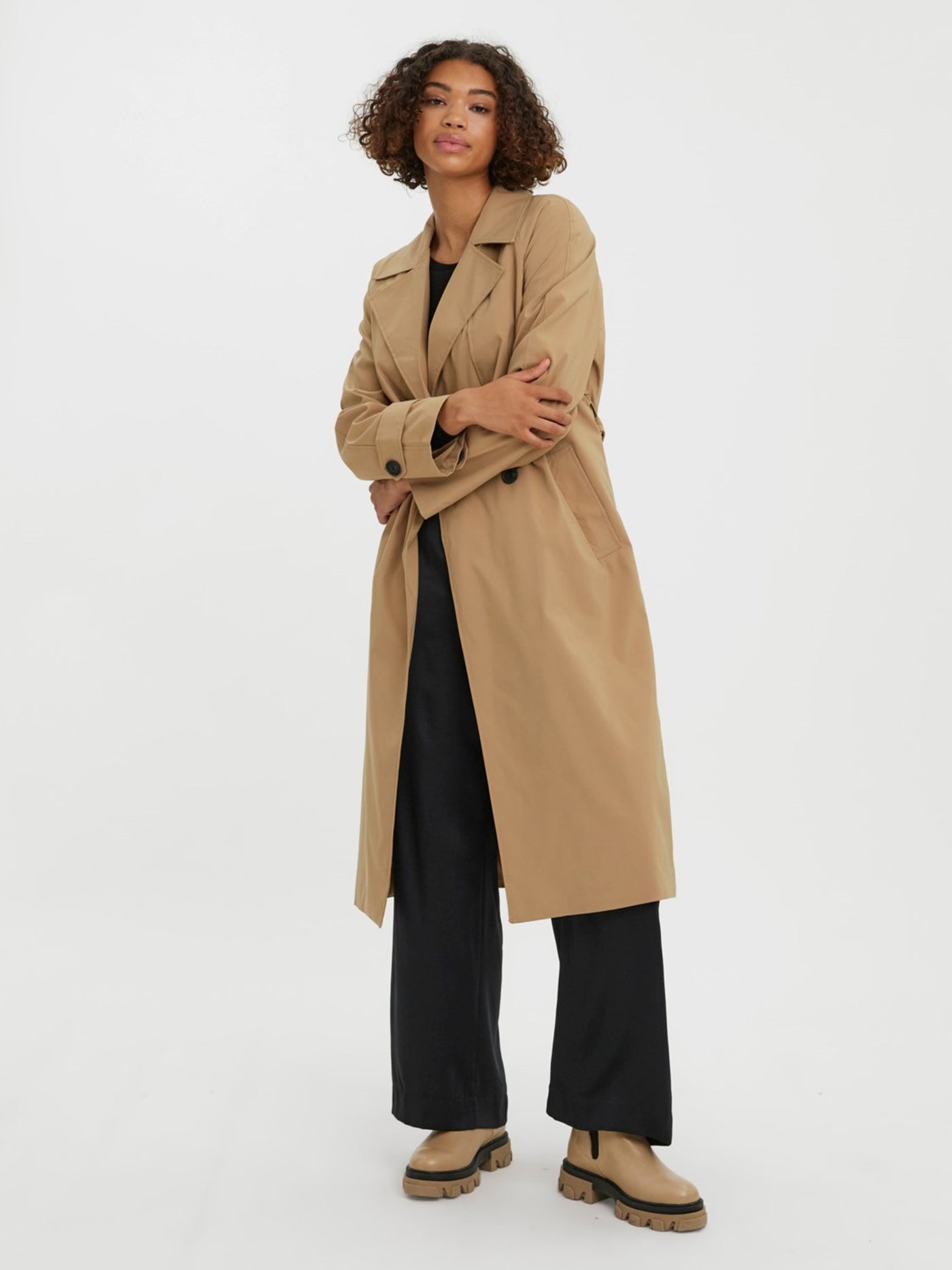 Tessa Long Trenchcoat - Tigers Eye - Vero Moda - Khaki 3