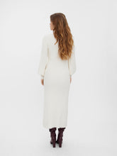 Charger l&#39;image dans la galerie, Valor O-Neck knit dress - Birch - Vero Moda - White 2
