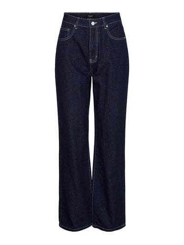 Kithy Loose Straight Jeans - Dark Blue Denim - Vero Moda - Blue