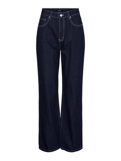 Kithy Loose Straight Jeans - Dark Blue Denim - Vero Moda - Blue