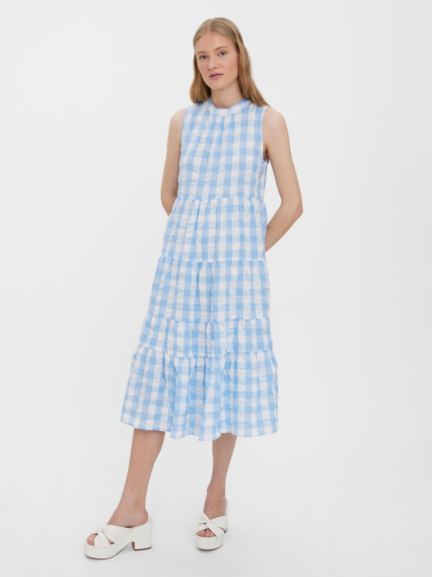 Sody Calf Highneck Dress - Blue Bell - Vero Moda - Blue 3