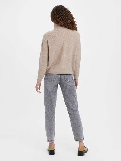 Plaza Zipper Knit - Silver Mink - Vero Moda - Khaki 4