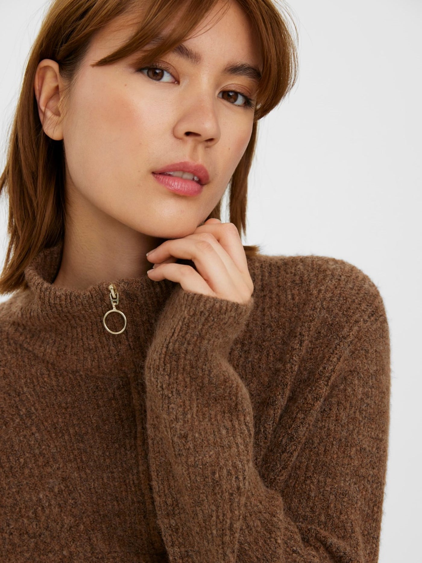 Plaza Zipper Knit - Aztec - Vero Moda - Brown 2