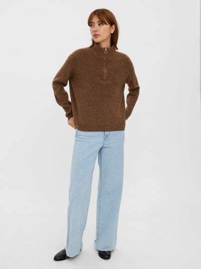 Plaza Zipper Knit - Aztec - Vero Moda - Brown 3