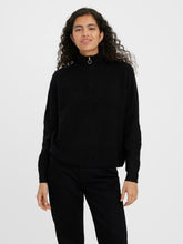 Charger l&#39;image dans la galerie, Plaza Zipper Knit - Sort - Vero Moda - Black
