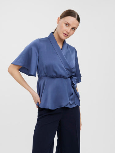 Amalia Wrap Top - Vintage Indigo - Vero Moda - Blue