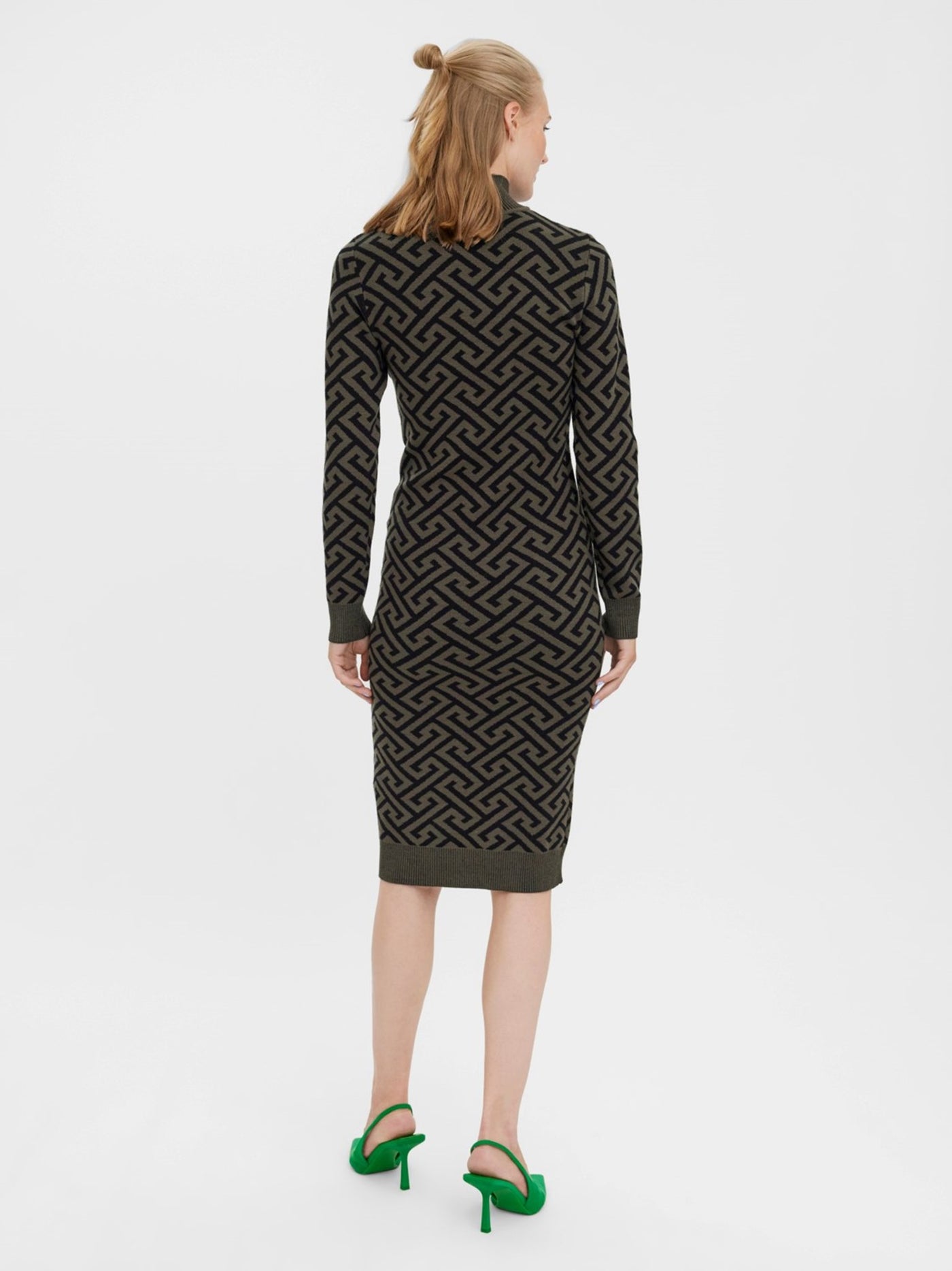 Aria Calf Dress - Black/Ivy Green - Vero Moda - Green 4