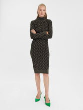 Cargar imagen en el visor de la galería, Aria Calf Dress - Black/Ivy Green - Vero Moda - Green 3
