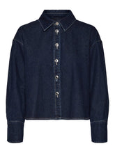 Cargar imagen en el visor de la galería, Josie Denim shirt - Dark Blue Denim - Vero Moda - Blue
