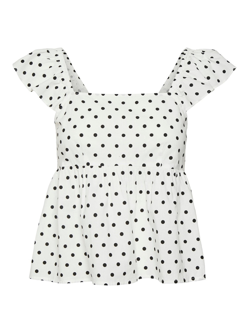 Sophie Peplum Top - Bright White - Vero Moda - White