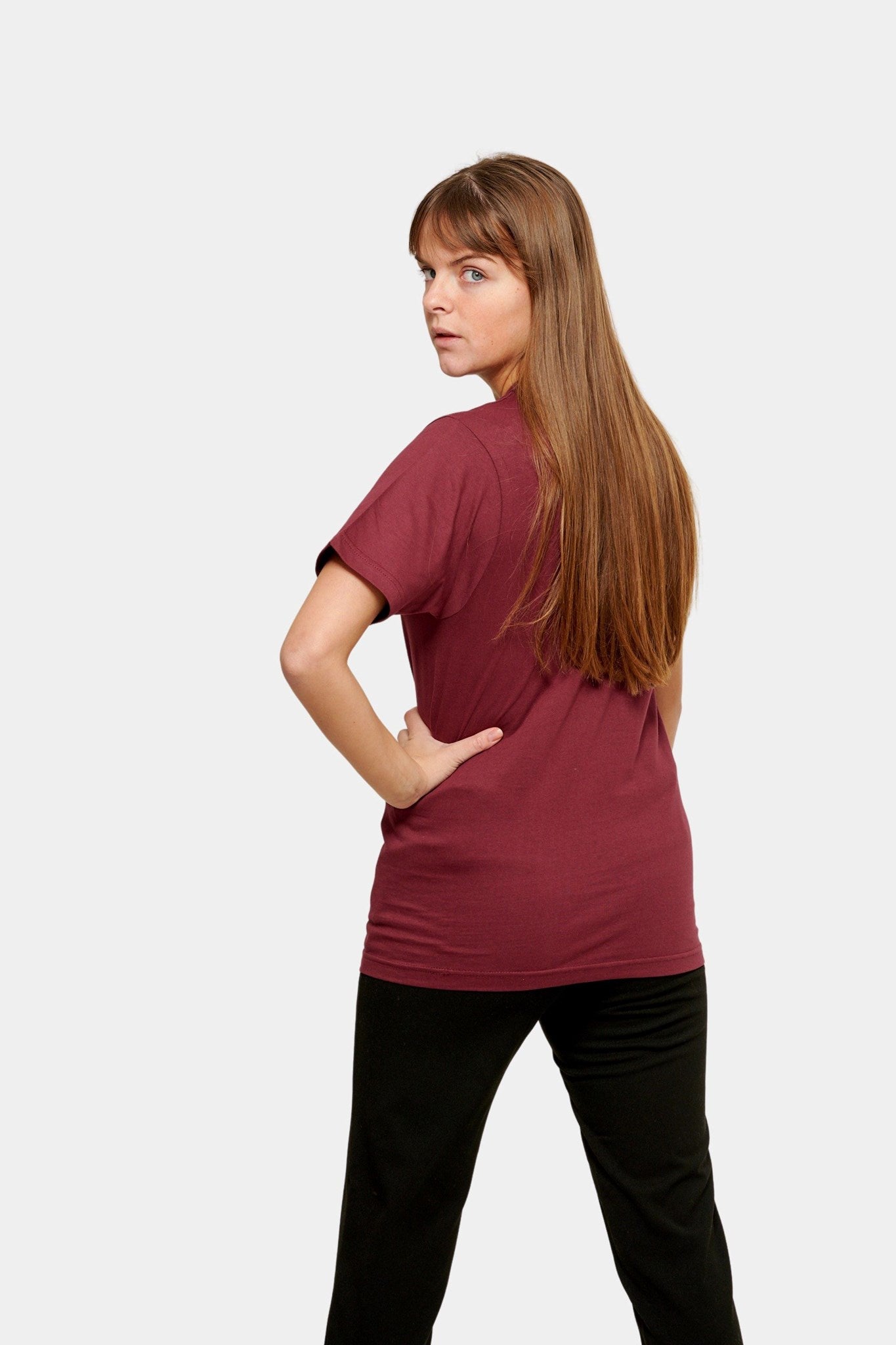 Oversized t-shirt - Burgundy - TeeShoppen - Red 2