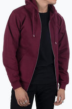 Load image into Gallery viewer, Zip Sweat Hoodie - Burgundy Red - TeeShoppen - Red 4
