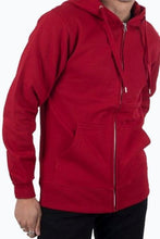 Load image into Gallery viewer, Zip Sweat Hoodie - Red - TeeShoppen - Red 3
