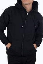 Load image into Gallery viewer, Zip Sweat Hoodie - Black - TeeShoppen - Black 10
